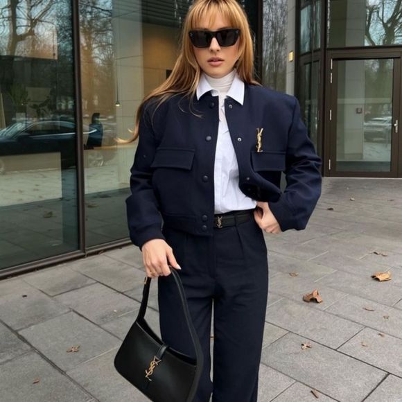 Zara Navy Blue Jacket - Picture 1 of 13